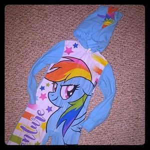 Rainbow Dash footless onesie pajamas